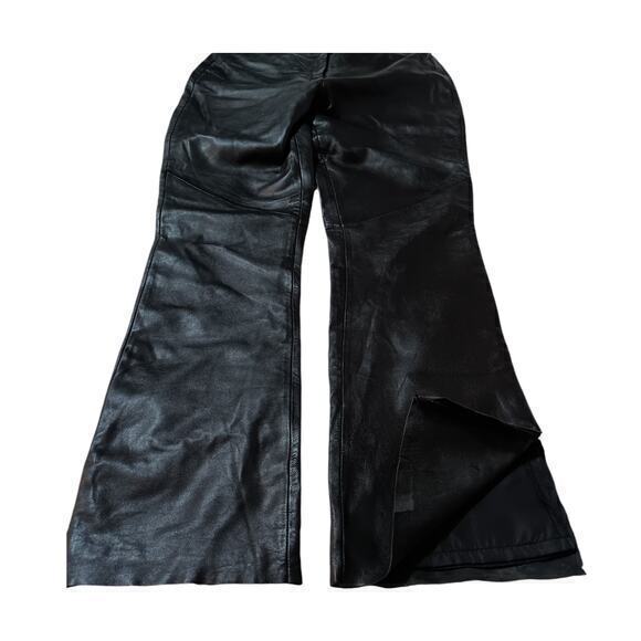 VINTAGE MARGARET GODFREY Moto Leather Pants FLAWED Read Description Size 6 Black - Picture 10 of 10